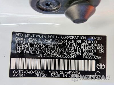 Zdjęcie 12 z 12 samochodu: 2021 TOYOTA COROLLA XSE VIN:JTDT4MCE3MJ066347 - miniatura