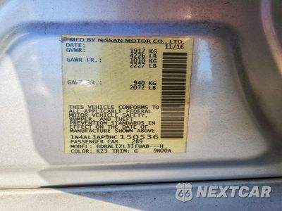 Zdjęcie 12 z 12 samochodu: 2017 NISSAN ALTIMA 2.5 SV VIN:1N4AL3AP9HC150536 - miniatura
