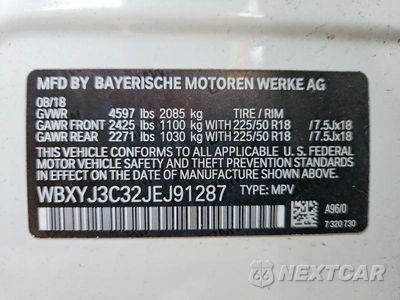 Zdjęcie 14 z 14 samochodu: 2018 BMW X2 SDRIVE28I VIN:WBXYJ3C32JEJ91287 - miniatura