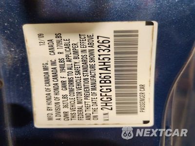 Zdjęcie 12 z 12 samochodu: 2010 HONDA CIVIC LX VIN:2HGFG1B61AH513267 - miniatura