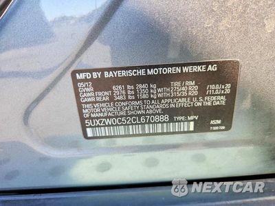 Zdjęcie 13 z 13 samochodu: 2012 BMW X5 XDRIVE35D VIN:5UXZW0C52CL670888 - miniatura