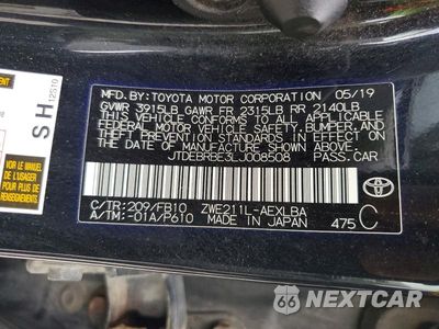 Zdjęcie 12 z 12 samochodu: 2020 TOYOTA COROLLA LE VIN:JTDEBRBE3LJ008508 - miniatura