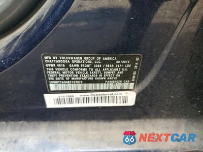 Zdjęcie 12 z 12 samochodu: 2014 VOLKSWAGEN PASSAT SE VIN:1VWBT7A34EC107573 - miniatura