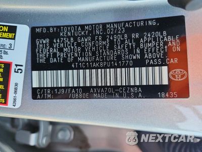 Zdjęcie 12 z 12 samochodu: 2023 TOYOTA CAMRY LE VIN:4T1C11AK8PU141770 - miniatura