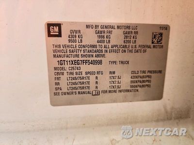 Zdjęcie 12 z 12 samochodu: 2015 GMC SIERRA C2500 HEAVY DUTY VIN:1GT11XEG7FF540998 - miniatura