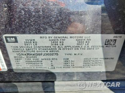 Zdjęcie 13 z 13 samochodu: 2015 CHEVROLET TRAVERSE LT VIN:1GNKRHKD8FJ369275 - miniatura