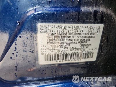 Zdjęcie 13 z 13 samochodu: 2019 NISSAN SENTRA S VIN:3N1AB7AP2KY408708 - miniatura