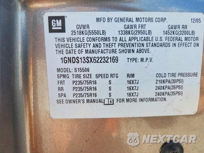 Zdjęcie 12 z 12 samochodu: 2006 CHEVROLET TRAILBLAZER LS VIN:1GNDS13SX62232169 - miniatura