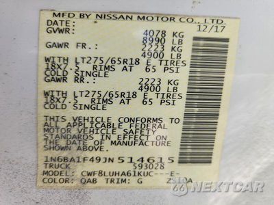 Zdjęcie 12 z 12 samochodu: 2018 NISSAN TITAN XD PRO-4X VIN:1N6BA1F49JN514615 - miniatura