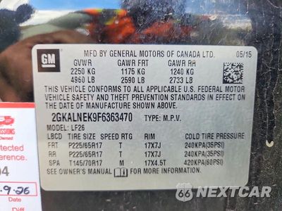 Zdjęcie 13 z 13 samochodu: 2015 GMC TERRAIN SL VIN:2GKALNEK9F6363470 - miniatura
