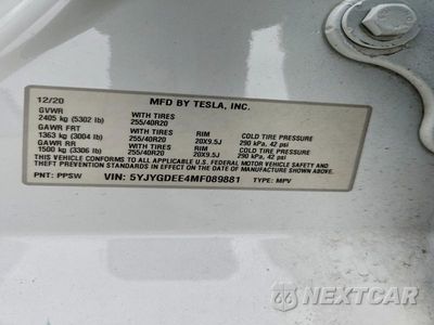 Zdjęcie 13 z 13 samochodu: 2021 TESLA MODEL Y VIN:5YJYGDEE4MF089881 - miniatura