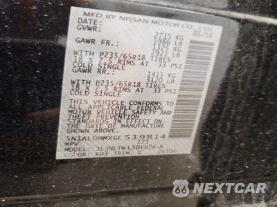 Zdjęcie 13 z 13 samochodu: 2016 INFINITI QX60 BASE VIN:5N1AL0MMXGC519814 - miniatura
