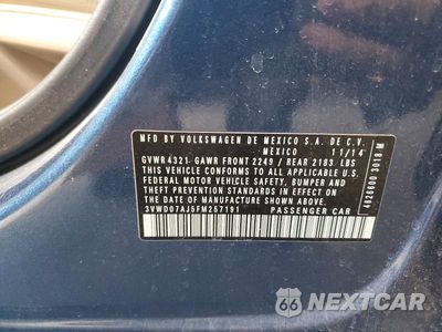 Zdjęcie 12 z 12 samochodu: 2015 VOLKSWAGEN JETTA SE VIN:3VWD07AJ5FM257191 - miniatura