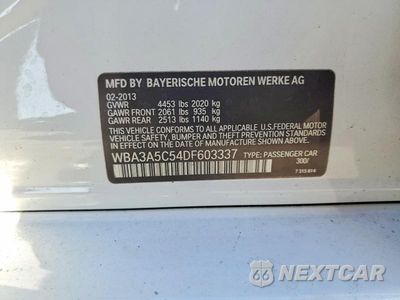 Zdjęcie 12 z 12 samochodu: 2013 BMW 328 I VIN:WBA3A5C54DF603337 - miniatura