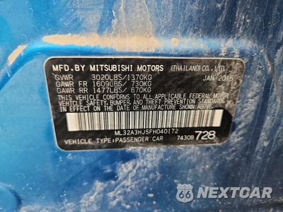 Zdjęcie 12 z 12 samochodu: 2015 MITSUBISHI MIRAGE DE VIN:ML32A3HJ5FH040172 - miniatura