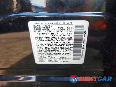 Zdjęcie 13 z 13 samochodu: 2008 NISSAN ROGUE S VIN:JN8AS58VX8W411480 - miniatura