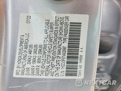 Zdjęcie 12 z 12 samochodu: 2022 HONDA ACCORD TOURING HYBRID VIN:1HGCV3F97NA029987 - miniatura