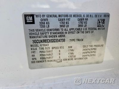 Zdjęcie 13 z 13 samochodu: 2016 CHEVROLET SILVERADO K1500 LT VIN:3GCUKRECXGG334738 - miniatura