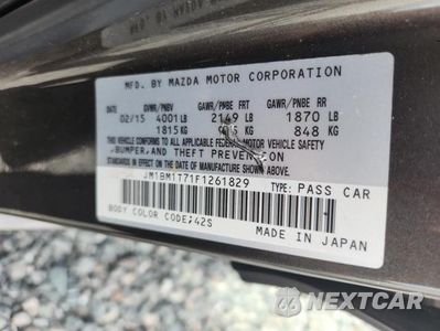 Zdjęcie 12 z 12 samochodu: 2015 MAZDA 3 SV VIN:JM1BM1T71F1261829 - miniatura