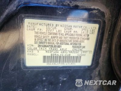 Zdjęcie 12 z 12 samochodu: 2011 NISSAN SENTRA 2.0 VIN:3N1AB6AP2BL651801 - miniatura