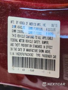 Zdjęcie 13 z 13 samochodu: 2015 HONDA ACCORD EXL VIN:1HGCR3F87FA034362 - miniatura