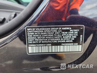 Zdjęcie 13 z 13 samochodu: 2021 VOLKSWAGEN PASSAT R-LINE VIN:1VWMA7A36MC012865 - miniatura