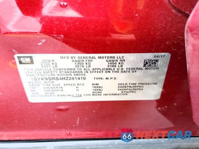 Zdjęcie 13 z 13 samochodu: 2017 CADILLAC XT5 LUXURY VIN:1GYKNDRS4HZ281419 - miniatura
