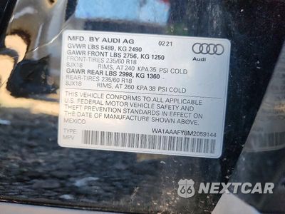 Zdjęcie 14 z 14 samochodu: 2021 AUDI Q5 PREMIUM VIN:WA1AAAFY8M2059144 - miniatura