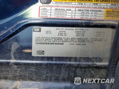 Zdjęcie 13 z 13 samochodu: 2010 BUICK LACROSSE CXL VIN:1G4GD5EG3AF302026 - miniatura