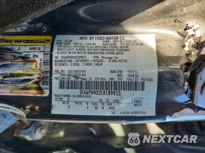 Zdjęcie 12 z 12 samochodu: 2020 FORD FUSION SE VIN:3FA6P0HD2LR189953 - miniatura