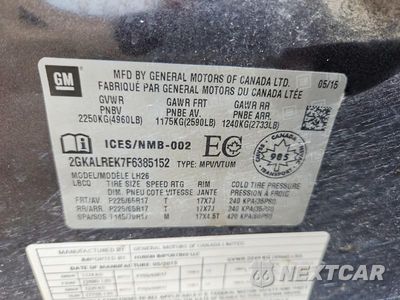 Zdjęcie 13 z 13 samochodu: 2015 GMC TERRAIN SLE VIN:2GKALREK7F6385152 - miniatura