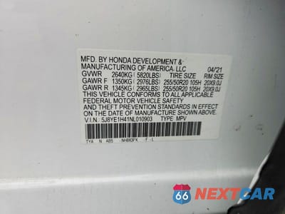 Zdjęcie 13 z 13 samochodu: 2022 ACURA MDX TECHNOLOGY VIN:5J8YE1H41NL010903 - miniatura