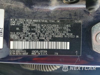 Zdjęcie 12 z 12 samochodu: 2010 TOYOTA TUNDRA DOUBLE CAB SR5 VIN:5TFUW5F19AX124502 - miniatura