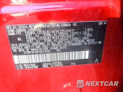 Zdjęcie 13 z 13 samochodu: 2015 TOYOTA RAV4 XLE VIN:2T3RFREV6FW241046 - miniatura
