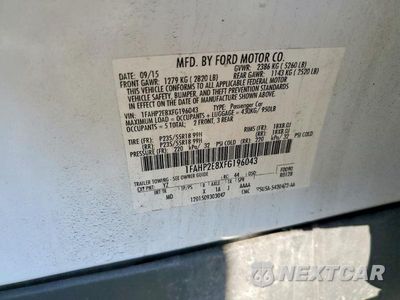 Zdjęcie 12 z 12 samochodu: 2015 FORD TAURUS SEL VIN:1FAHP2E8XFG196043 - miniatura