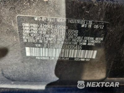 Zdjęcie 12 z 12 samochodu: 2013 SUBARU IMPREZA LIMITED VIN:JF1GJAH60DH005416 - miniatura