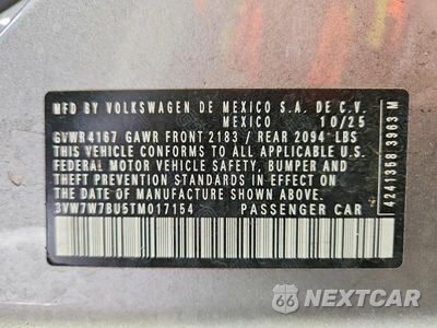 Zdjęcie 12 z 12 samochodu: 2026 VOLKSWAGEN JETTA SE VIN:3VW7W7BU5TM017154 - miniatura