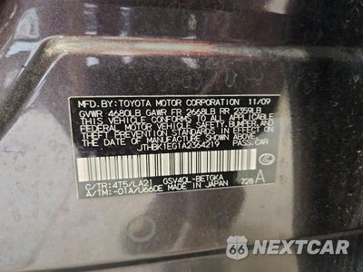 Zdjęcie 12 z 12 samochodu: 2010 LEXUS ES 350 VIN:JTHBK1EG1A2364219 - miniatura