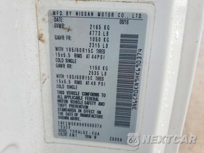 Zdjęcie 12 z 12 samochodu: 2017 NISSAN NV200 SV VIN:3N6CM0KN9HK690374 - miniatura