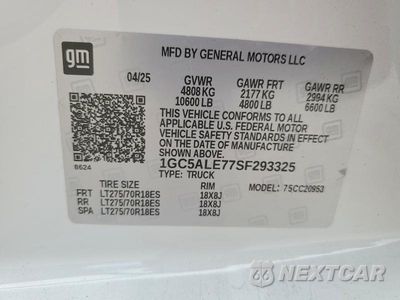 Zdjęcie 13 z 13 samochodu: 2025 CHEVROLET SILVERADO C2500 HEAVY DUTY VIN:1GC5ALE77SF293325 - miniatura