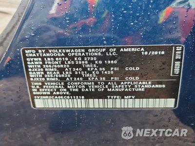 Zdjęcie 13 z 13 samochodu: 2019 VOLKSWAGEN ATLAS SEL PREMIUM VIN:1V2NR2CA0KC511218 - miniatura