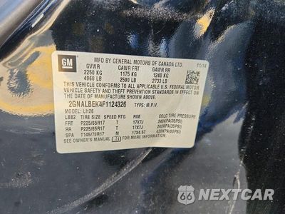 Zdjęcie 14 z 14 samochodu: 2015 CHEVROLET EQUINOX LT VIN:2GNALBEK4F1124326 - miniatura