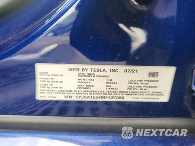Zdjęcie 12 z 12 samochodu: 2021 TESLA MODEL S VIN:5YJSA1E54MF437068 - miniatura