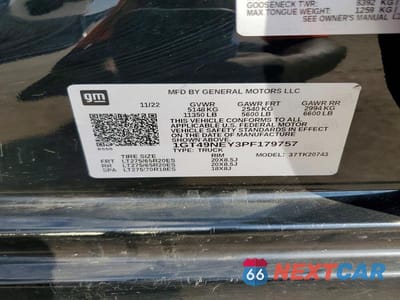 Zdjęcie 12 z 12 samochodu: 2023 GMC SIERRA K2500 SLT VIN:1GT49NEY3PF179757 - miniatura