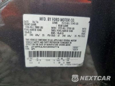 Zdjęcie 13 z 13 samochodu: 2016 FORD EDGE SEL VIN:2FMPK4J93GBB92774 - miniatura