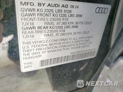 Zdjęcie 13 z 13 samochodu: 2024 AUDI Q3 PREMIUM S LINE 45 VIN:WA1DECF31R1200215 - miniatura