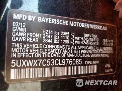 Zdjęcie 27 z 28 samochodu: 2012 BMW X3 XDRIVE35I VIN:5UXWX7C53CL976085 - miniatura