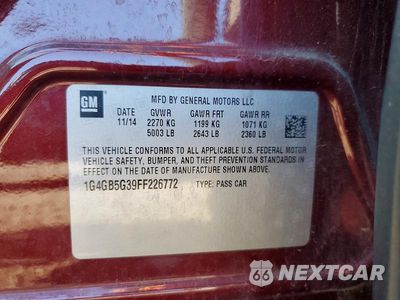 Zdjęcie 12 z 12 samochodu: 2015 BUICK LACROSSE VIN:1G4GB5G39FF226772 - miniatura