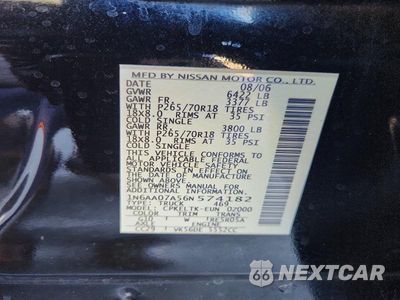 Zdjęcie 12 z 12 samochodu: 2006 NISSAN TITAN XE VIN:1N6AA07A56N574182 - miniatura