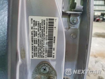 Zdjęcie 12 z 12 samochodu: 2005 HONDA CIVIC EX VIN:1HGES26755L007713 - miniatura